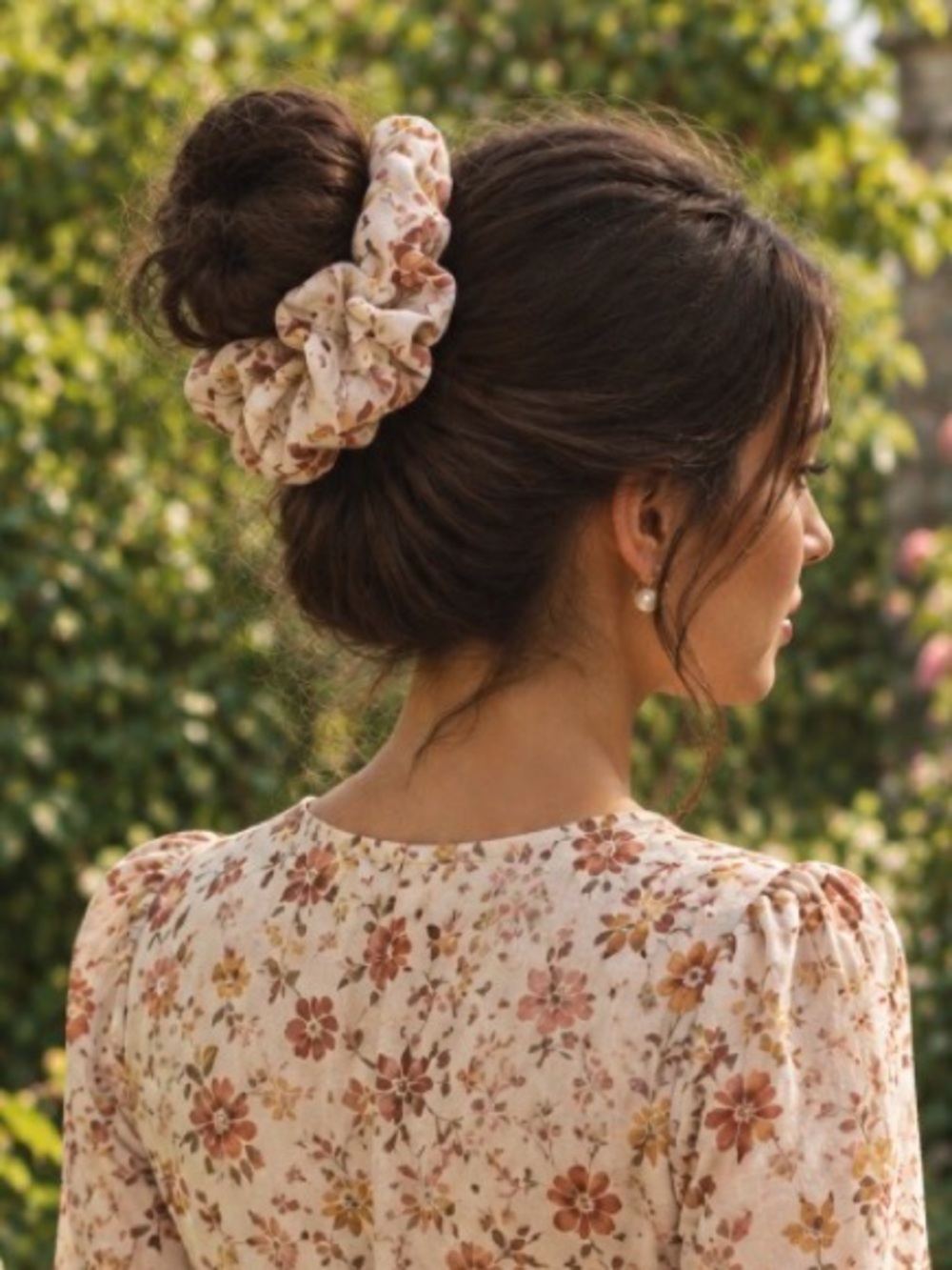 Floral Cotton Scrunchie